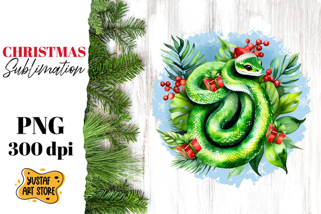 Christmas sublimation design. Cute snake christmas design Sublimation Yustaf Art Store 
