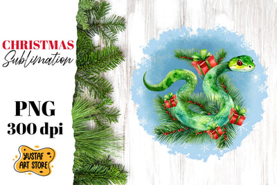 Christmas sublimation design. Cute snake christmas design Sublimation Yustaf Art Store 