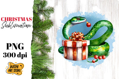 Christmas sublimation design. Cute snake christmas design Sublimation Yustaf Art Store 