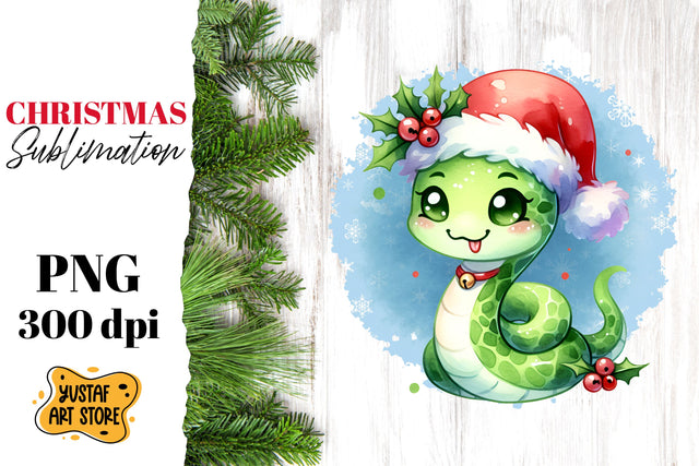 Christmas sublimation design. Cute snake christmas design Sublimation Yustaf Art Store 