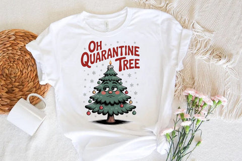 Christmas Sublimation Design | Oh Quarantine tree | Christmas T-shirt Design SVG FiveStarCrafting 