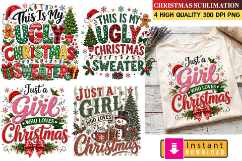 Christmas Sublimation Design,Xmas Sublimation,Christmas png,Merry Christmas png,Christmas Sublimation Bundle,Holiday PNG Graphics, Christmas Cricut SVG Sublimation BlackCatsMedia 