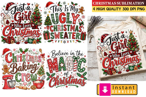 Christmas Sublimation Design,Xmas Sublimation,Christmas png,Merry Christmas png,Christmas Sublimation Bundle,Holiday PNG Graphics, Christmas Cricut SVG Sublimation BlackCatsMedia 
