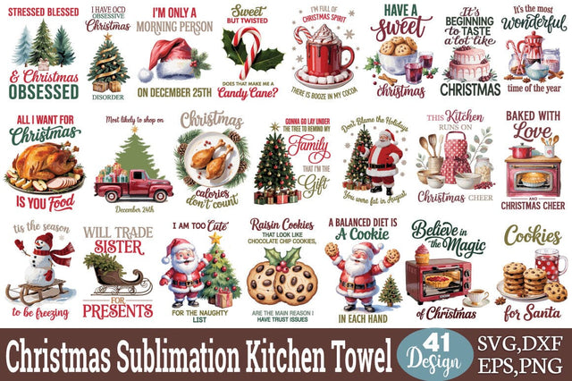 Christmas Sublimation Kitchen Towel svg bundle SVG Angelina750 