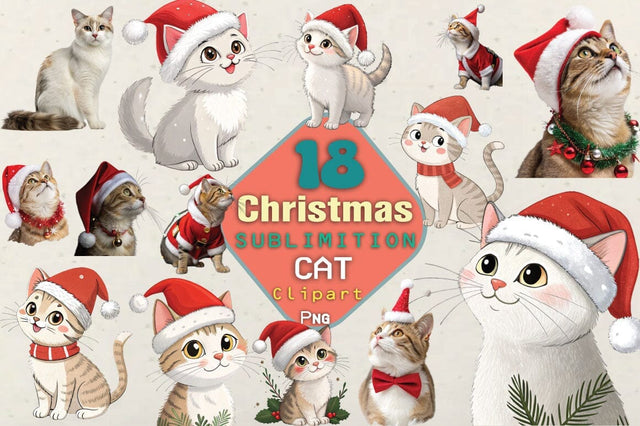 Christmas-Sublimition-Cat-Clipart SVG Angelina750 
