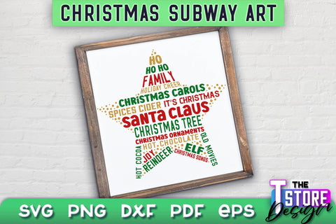 Christmas Subway Art Bundle | Christmas Typography Art | Word Collage SVG Design SVG The T Store Design 