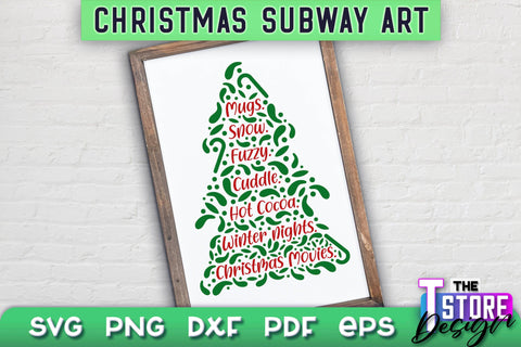 Christmas Subway Art Bundle | Christmas Typography Art | Word Collage SVG Design SVG The T Store Design 