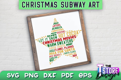 Christmas Subway Art Bundle | Christmas Typography Art | Word Collage SVG Design SVG The T Store Design 