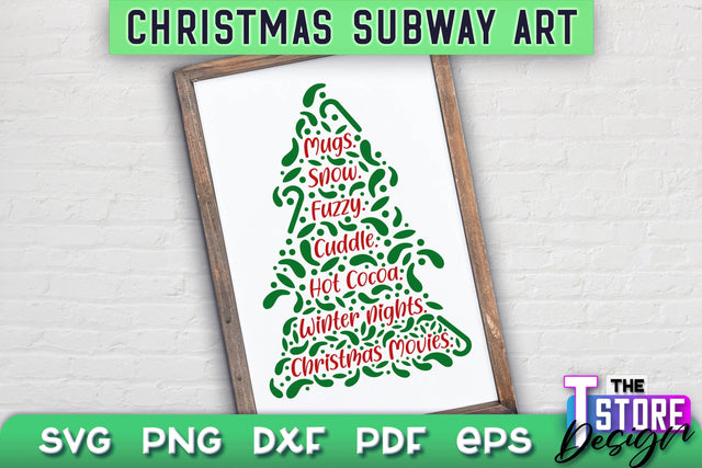 Christmas Subway Art SVG Design | Christmas Typography Art | Word Collage SVG Design SVG The T Store Design 