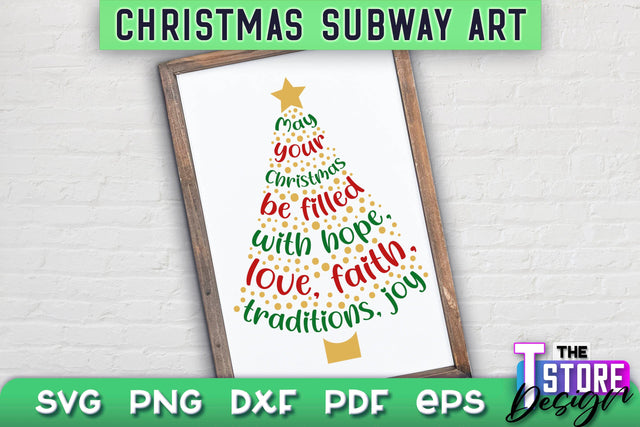 Christmas Subway Art SVG Design | Christmas Typography Art | Word Collage SVG Design SVG The T Store Design 