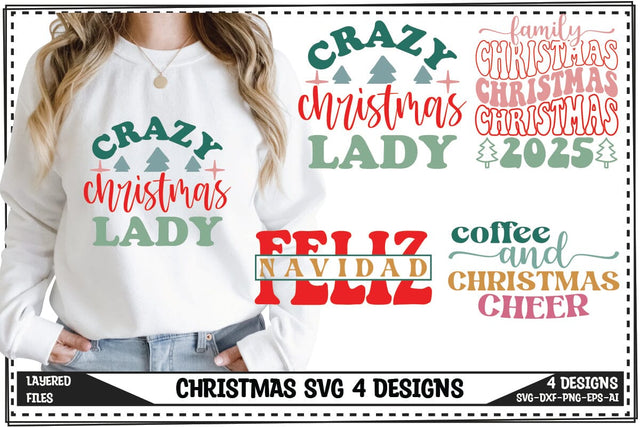 Christmas Svg 4 Designs, Winter svg, Xmas svg SVG shah alam 