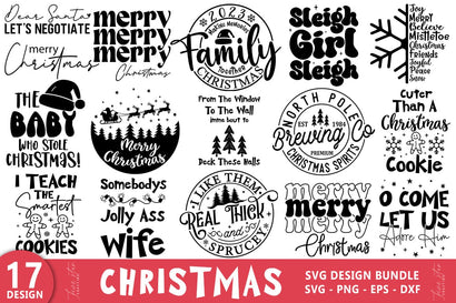 Christmas SVG Bundle, Christmas Quote Design SVG FiveStarCrafting 