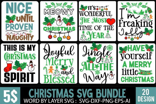 Christmas SVG Bundle, Christmas SVG Bundle Quotes, Christmas Sublimation Bundle, 20 Christmas SVG Cut File, Christmas SVG Design Bundle, Merry Christmas SVG Design SVG BlackCatsMedia 
