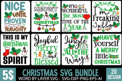 Christmas SVG Bundle, Christmas SVG Bundle Quotes, Christmas Sublimation Bundle, 20 Christmas SVG Cut File, Christmas SVG Design Bundle, Merry Christmas SVG Design SVG BlackCatsMedia 