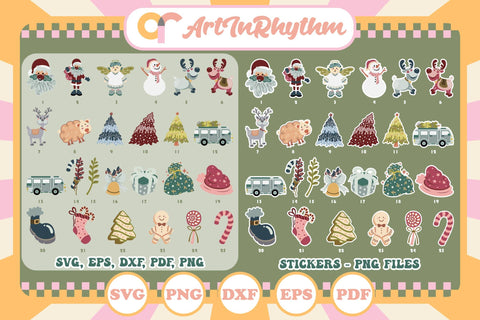 Christmas Svg Bundle, Christmas Svg, Christmas Clipart, Christmas Stickers, Christmas Ornaments SVG Artinrhythm shop 