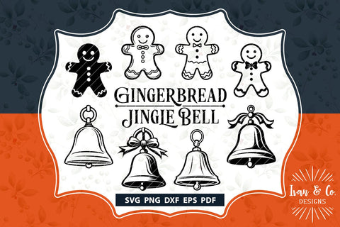 Christmas Svg Bundle, Christmas Svg Files, Christmas Bundle, Gingerbread Svg, Jingle Bell Svg, Cricut Svg, Silhouette Designs, Digital Cut Files, DXF PNG (1595109496) SVG Ivan & Co. Designs 