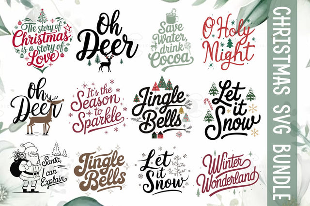 Christmas SVG Bundle Design, Christmas SVGs, Christmas Quotes T-shirt, Christmas Illustration SVG FiveStarCrafting 