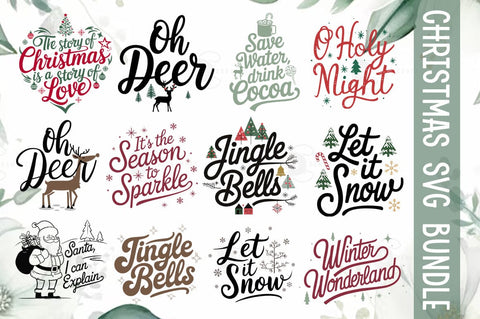 Christmas SVG Bundle Design, Christmas SVGs, Christmas Quotes T-shirt, Christmas Illustration SVG FiveStarCrafting 