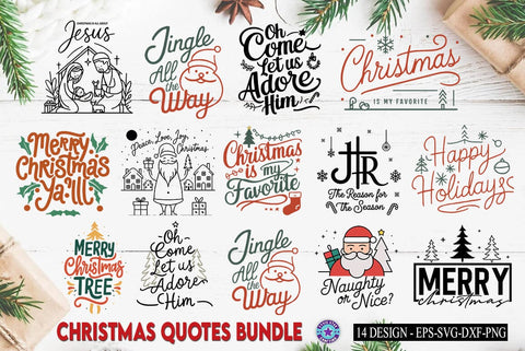 Christmas SVG Bundle Design, Christmas SVGs, Christmas Quotes T-shirt SVG FiveStarCrafting 