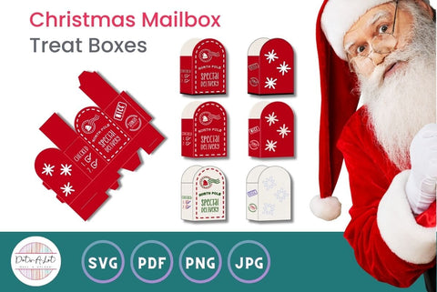 Christmas SVG Cut File Mailbox Treat Box 3D Paper Dots-A-Lot 