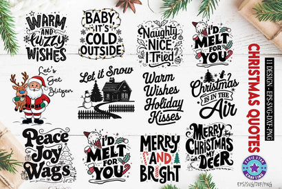 Christmas SVG PNG Bundle, Retro Christmas Sign Set, Christmas Quote t-shirt Design SVG FiveStarCrafting 