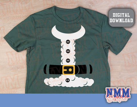 Christmas Svg, Santa Costume Svg, Santa Outfit Svg, Santa Suit Shirt, Christmas Svg Png Santa Shirt Design Silhouette, Cricut SVG NMMDesignsShop 