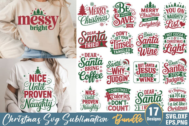 Christmas Svg Sublimation Bundle SVG Angelina750 