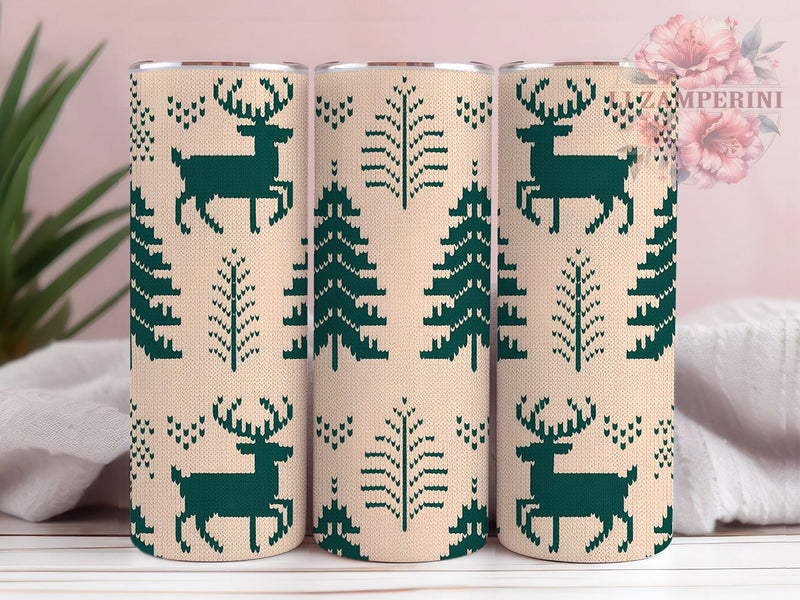 Christmas Sweater Deer Embroidery Tumbler, Embroidery Holiday Sublimation Design, Festive Cup Art, 20oz Xmas Tumbler, Whimsical Deer Mug, Stylish Christmas Cup, Cozy Holiday Wrap Sublimation Li Zamperini 