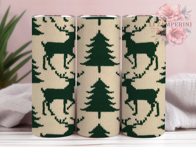 Christmas Sweater Deer Embroidery Tumbler, Embroidery Holiday Sublimation Design, Festive Cup Art, 20oz Xmas Tumbler, Whimsical Deer Mug, Stylish Christmas Cup, Cozy Holiday Wrap Sublimation Li Zamperini 