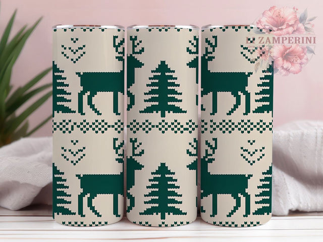 Christmas Sweater Deer Embroidery Tumbler, Embroidery Holiday Sublimation Design, Festive Cup Art, 20oz Xmas Tumbler, Whimsical Deer Mug, Stylish Christmas Cup, Cozy Holiday Wrap Sublimation Li Zamperini 
