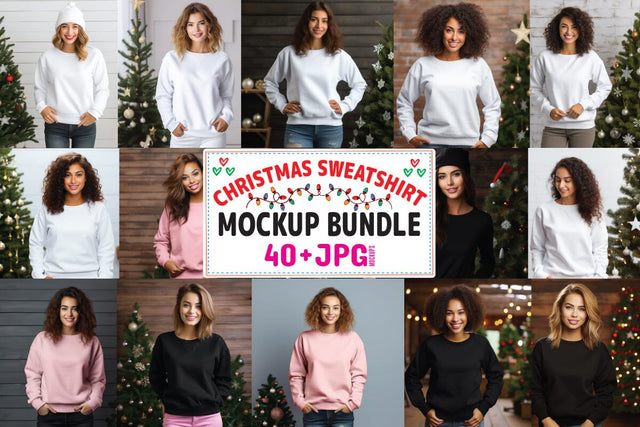 Christmas Sweatshirt Mockups Bundle Vol-01 Mock Up Photo Craftlabsvg24 