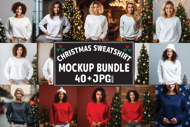 Christmas Sweatshirt Mockups Bundle Vol-02 Mock Up Photo Craftlabsvg24 