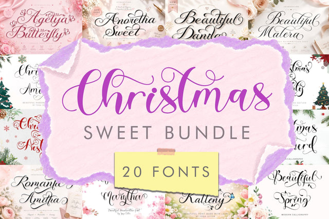 Christmas Sweet Bundle Font Prasetya Letter 