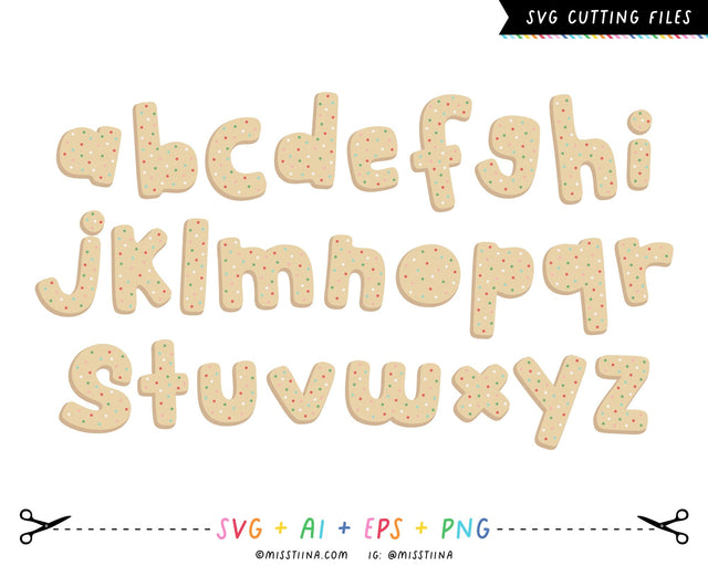 Christmas Sweets Cookie Alphabet SVG SVG Miss Tiina 
