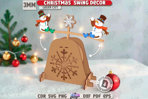Christmas Swing Decor Laser Cut Bundle | Wooden Figurines | Christmas Shelf Sitter | Merry Christmas SVG The T Store Design 