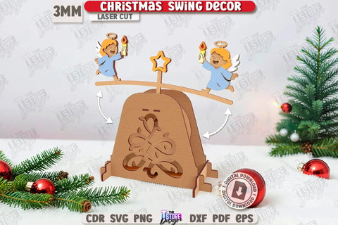Christmas Swing Decor Laser Cut Bundle | Wooden Figurines | Christmas Shelf Sitter | Merry Christmas SVG The T Store Design 