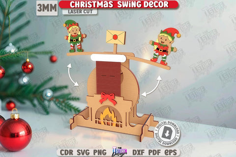 Christmas Swing Decor Laser Cut Bundle | Wooden Figurines | Christmas Shelf Sitter | Merry Christmas SVG The T Store Design 