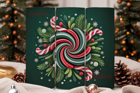 Christmas Swirl 20oz Tumbler Wrap Sublimation DesignSVG 