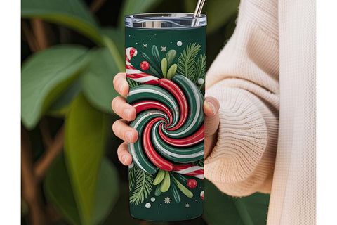 Christmas Swirl 20oz Tumbler Wrap Sublimation DesignSVG 