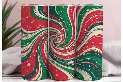 Christmas Swirl 20oz Tumbler Wrap Sublimation PixelChick 