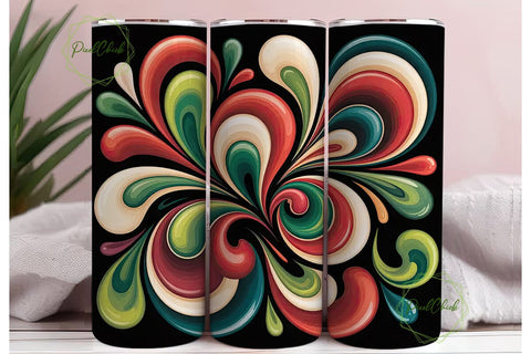 Christmas Swirl 20oz Tumbler Wrap Sublimation PixelChick 