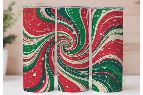 Christmas Swirl 20oz Tumbler Wrap Sublimation PixelChick 