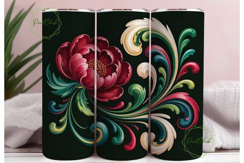 Christmas Swirl 20oz Tumbler Wrap Sublimation PixelChick 