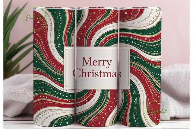 Christmas Swirl 20oz Tumbler Wrap Sublimation PixelChick 