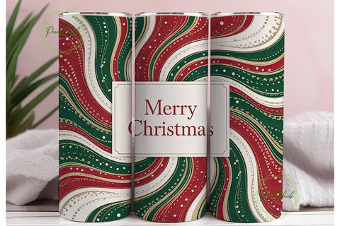 Christmas Swirl 20oz Tumbler Wrap Sublimation PixelChick 