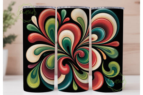 Christmas Swirl 20oz Tumbler Wrap Sublimation PixelChick 