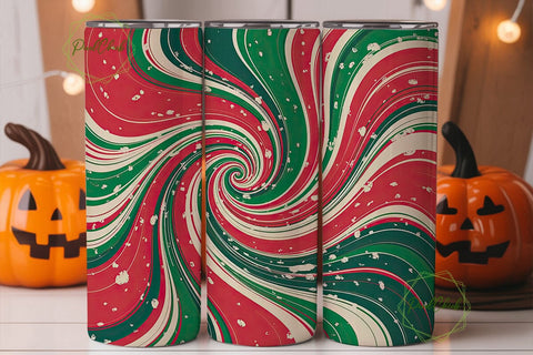 Christmas Swirl 20oz Tumbler Wrap Sublimation PixelChick 