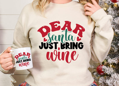 Christmas T-shirt, Wine Christmas Design SVG CraftingStudio 