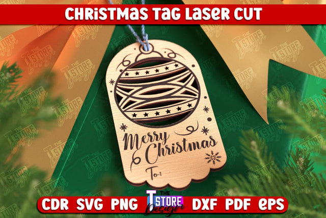 Christmas Tag | Gift Tags | Christmas Gift Card | Christmas Eve | Xmas Gift | CNC File SVG The T Store Design 