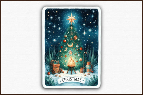Christmas Tarot Card Sublimation Clipart Sublimation designartist 